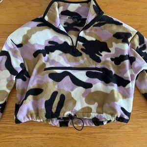 CROPPED QUARTER ZIP FLEECE